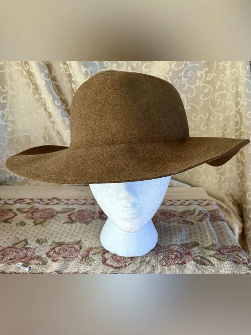 Vintage Italian Borsalino Brown Felt Women’s Floppy Hat